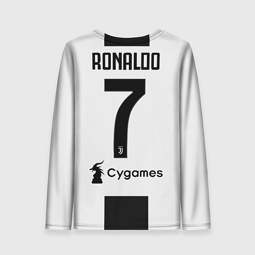 Женский лонгслив FC Juventus: Ronaldo Home 18-19 / 3D-принт – фото 2