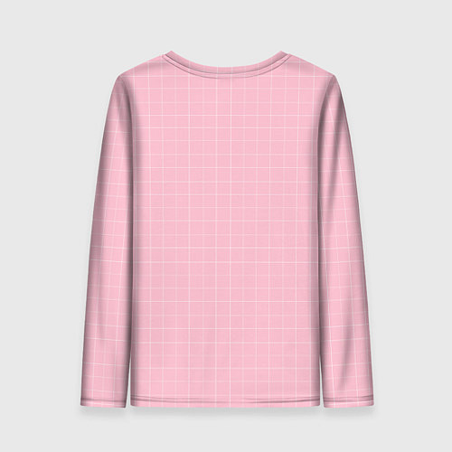 Женский лонгслив BTS: Pink Grid / 3D-принт – фото 2