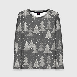 Женский лонгслив Grey Christmas Trees