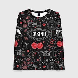 Лонгслив женский Casino, цвет: 3D-принт