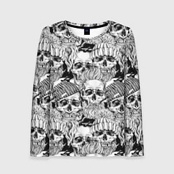 Женский лонгслив Hipster skulls