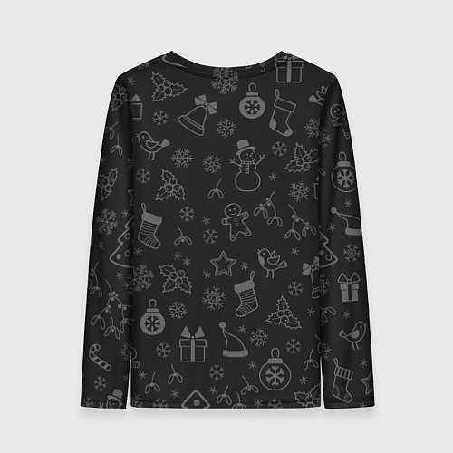 Женский лонгслив Merry Christmas - french bulldog / 3D-принт – фото 2