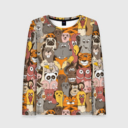 Лонгслив женский Прикольные зверушки, цвет: 3D-принт