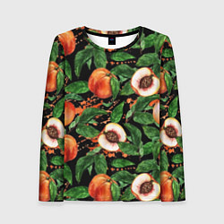 Лонгслив женский Персики, цвет: 3D-принт