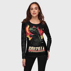 Лонгслив женский Flame Godzilla, цвет: 3D-принт — фото 2