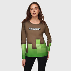 Лонгслив женский Minecraft - Логотип, цвет: 3D-принт — фото 2