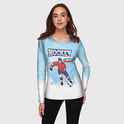 Лонгслив женский Хоккей Russia, цвет: 3D-принт — фото 2