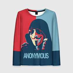 Женский лонгслив Anonymous поп арт мем