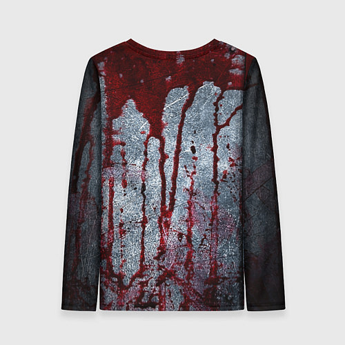 Женский лонгслив Кровь на металле текстура / 3D-принт – фото 2