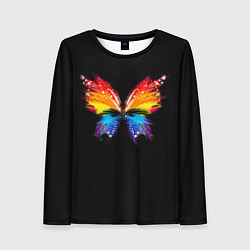 Лонгслив женский Бабочка, цвет: 3D-принт
