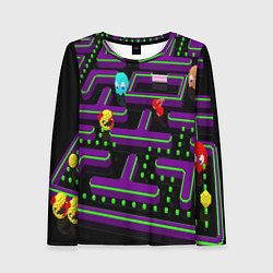Лонгслив женский PAC-MAN 3D, цвет: 3D-принт