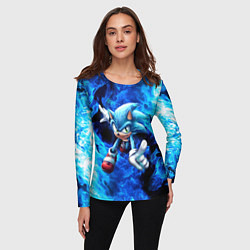 Лонгслив женский Blue Sonic, цвет: 3D-принт — фото 2