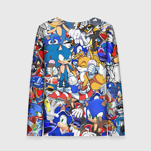 Женский лонгслив SONIC PATTERN / 3D-принт – фото 2