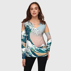 Лонгслив женский Большая волна в канагаве, цвет: 3D-принт — фото 2