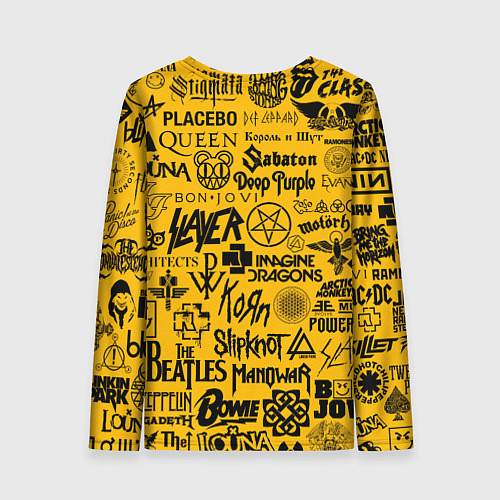 Женский лонгслив ЛОГОТИПЫ РОК ГРУПП / 3D-принт – фото 2