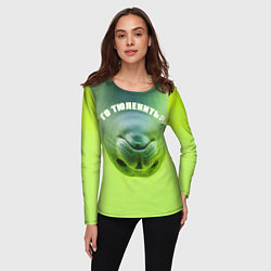 Лонгслив женский Го тюленить?, цвет: 3D-принт — фото 2