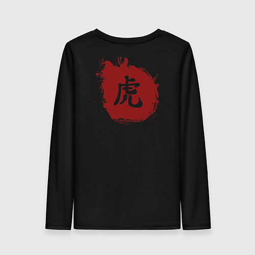 Женский лонгслив Японский Тигр иероглиф сзади / 3D-принт – фото 2