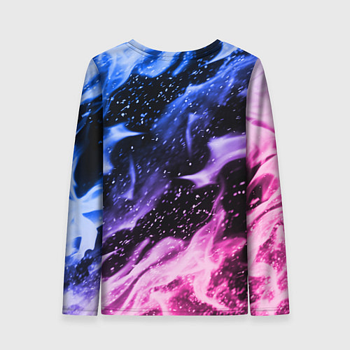 Женский лонгслив НЕОНОВЫЙ ОГОНЬ / 3D-принт – фото 2