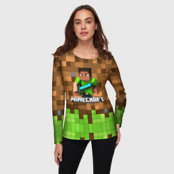 Лонгслив женский Minecraft logo heroes, цвет: 3D-принт — фото 2