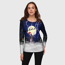 Лонгслив женский Новогодний Кот, цвет: 3D-принт — фото 2