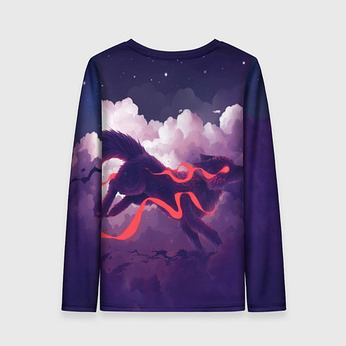 Женский лонгслив Лиса бежит по облакам / 3D-принт – фото 2