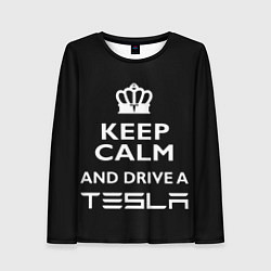 Лонгслив женский Drive a Tesla!, цвет: 3D-принт