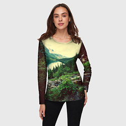 Лонгслив женский Красивый лес, цвет: 3D-принт — фото 2