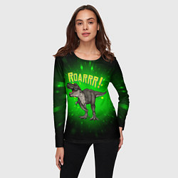 Лонгслив женский Roarrr! Динозавр T-rex, цвет: 3D-принт — фото 2