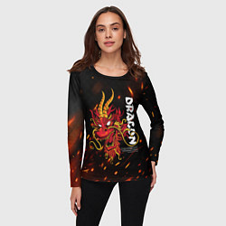 Лонгслив женский Dragon Огненный дракон, цвет: 3D-принт — фото 2