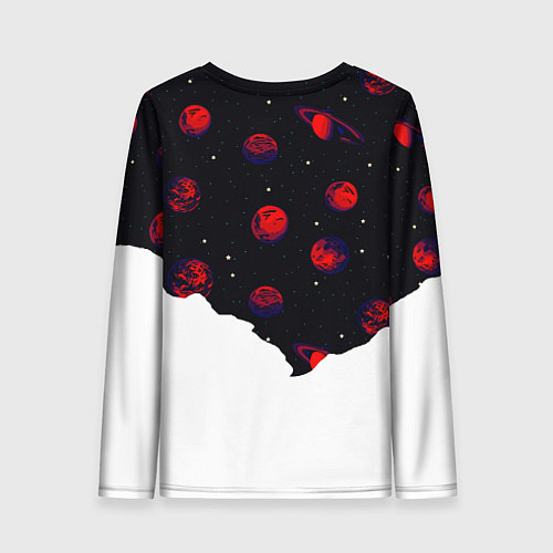 Женский лонгслив Мысли космонавта про космос / 3D-принт – фото 2