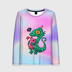 Лонгслив женский Ящерица малышка с игрушкой, цвет: 3D-принт