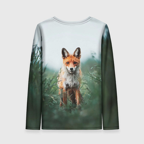 Женский лонгслив Лисица в зелени / 3D-принт – фото 2