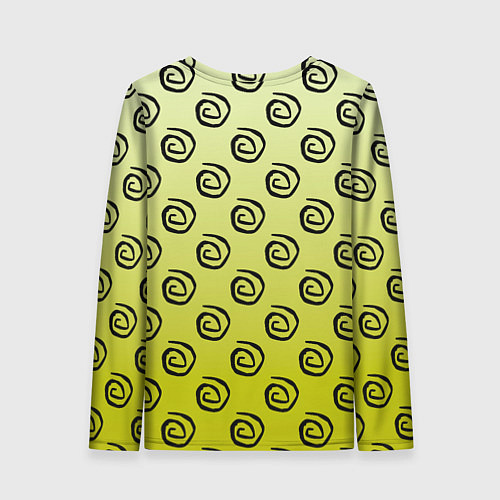 Женский лонгслив Узор спиральки на желтом фоне / 3D-принт – фото 2