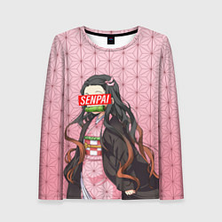 Лонгслив женский SENPAI NEZUKO НЕЗУКО ПАТТЕРН, цвет: 3D-принт