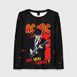 Лонгслив женский ARE YOU REDY? ACDC, цвет: 3D-принт