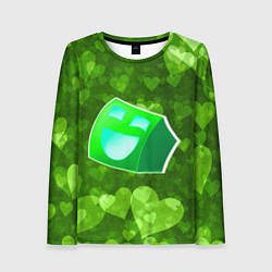 Лонгслив женский Geometry Dash: Green Love Z, цвет: 3D-принт