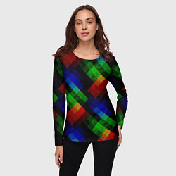 Лонгслив женский Разноцветный мраморный узор, цвет: 3D-принт — фото 2