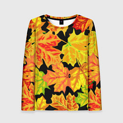 Лонгслив женский LEAF FALL AUTUMN, цвет: 3D-принт