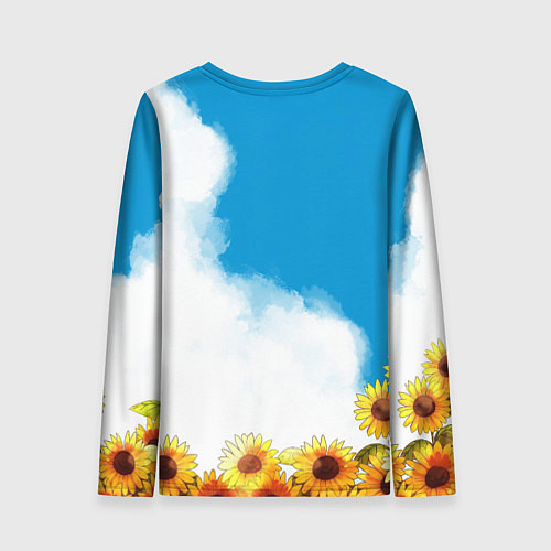 Женский лонгслив Саю и Подсолнухи / 3D-принт – фото 2
