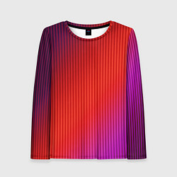Лонгслив женский Оранжево-фиолетовый градиент, цвет: 3D-принт