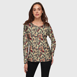 Лонгслив женский Кровавые Черепа, цвет: 3D-принт — фото 2