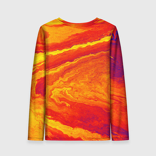 Женский лонгслив ПЯТНО ЮПИТЕРА ОРАНЖЕВЫЙ ГРАНЖ / 3D-принт – фото 2