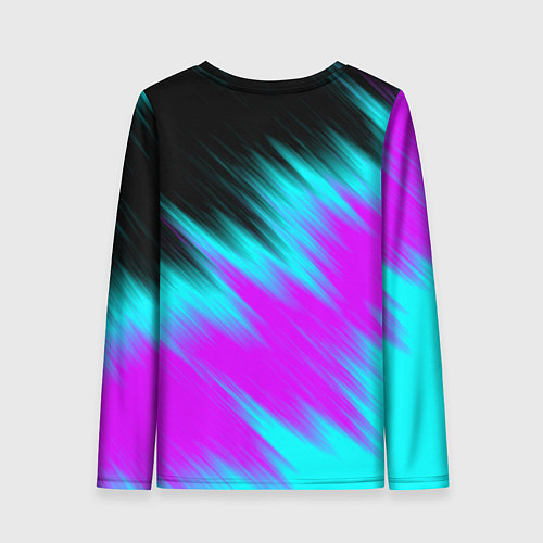 Женский лонгслив НЕОНОВЫЕ ПОЛОСЫ И НИЧЕГО ЛИШНЕГО NEON STRIPES / 3D-принт – фото 2