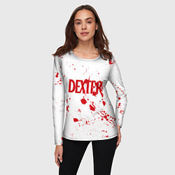 Лонгслив женский Dexter logo Декстер брызги крови, цвет: 3D-принт — фото 2