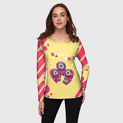 Лонгслив женский ИЗГОТАВЛИВАЮТ ВИЗИТКИ ОХРАНА, цвет: 3D-принт — фото 2