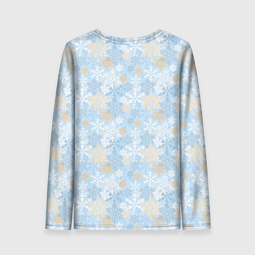 Женский лонгслив Узоры Снежинки / 3D-принт – фото 2