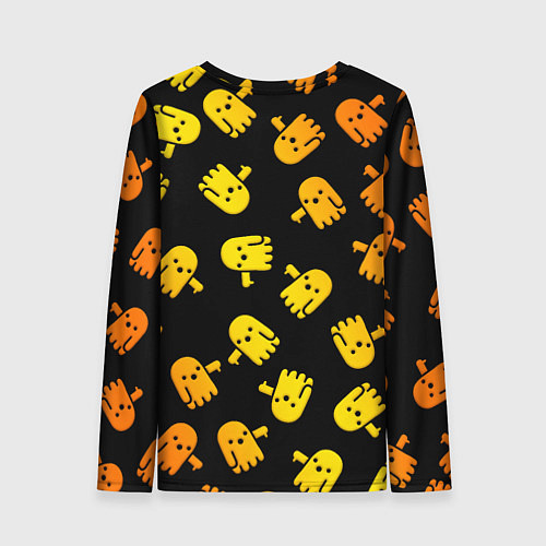 Женский лонгслив BOO! ПРИЗРАК, ПРИВЕДЕНИЕ ХЕЛЛОУИН ОРАНЖЕВЫЙ / 3D-принт – фото 2