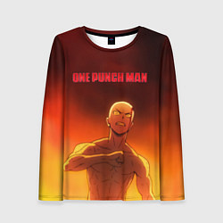 Женский лонгслив Сайтама в огне One Punch-Man