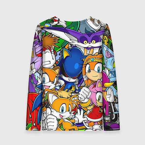 Женский лонгслив КИБЕР СОНИК CYBER SONIC ROBOT / 3D-принт – фото 2