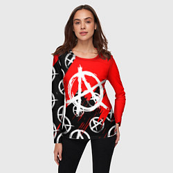 Лонгслив женский Анархия гражданская оборона ПАТТЕРН, цвет: 3D-принт — фото 2